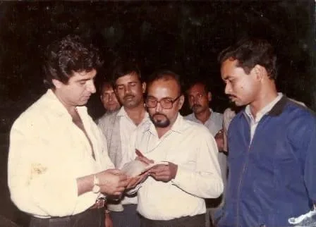Ashok Kumar Sinha with Raj Babbar