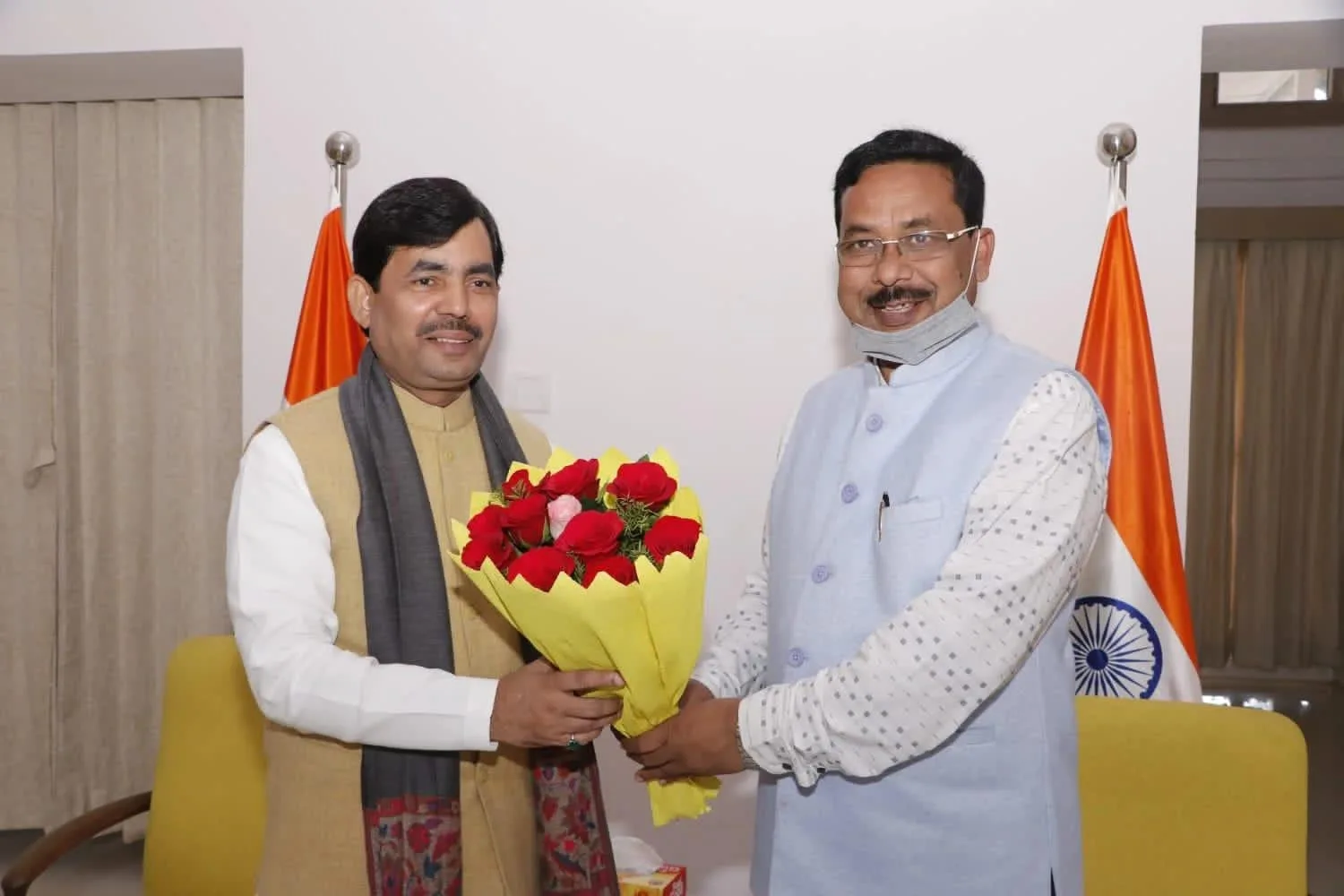 Ashok Kumar Sinha with Syed Shahnawaz Hussain